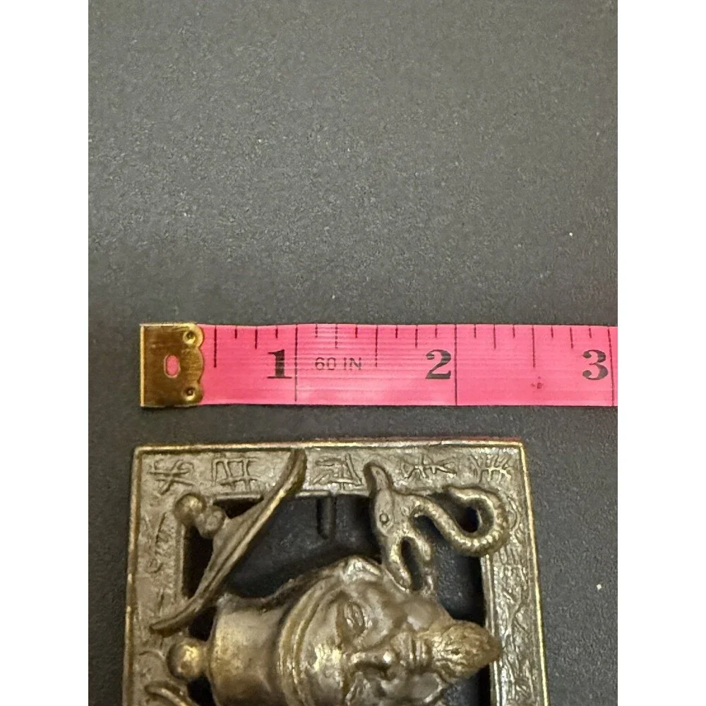 Vtg Accurate Casting Co. Inc. Foo Man Choo Confucius Belt Buckle Dragon Serpent